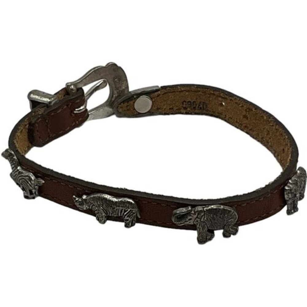 Leather Wrap Bracelet with Zoo Jungle Slider Charms